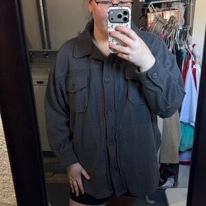 Zenana Outfitters Charcoal Shirt Jacket